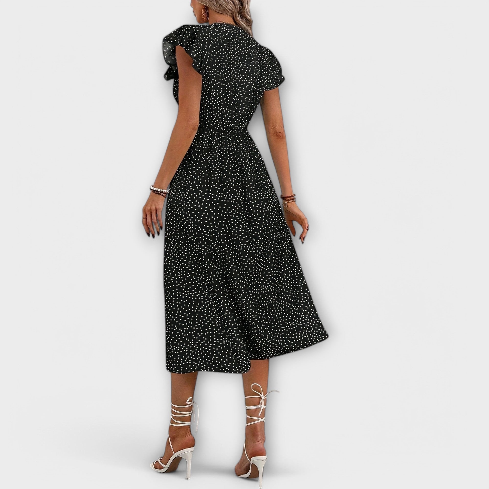 Rochie midi elegantă cu buline