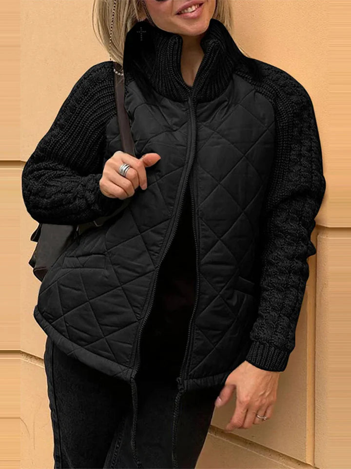 BELINA | Geacă casual patchwork cu fermoar