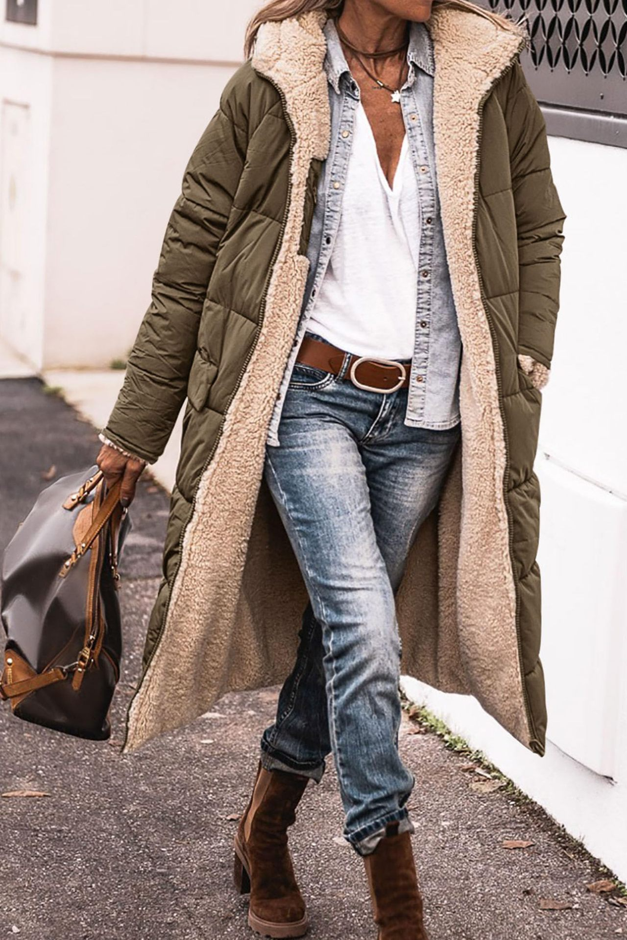 Johna – Palton Reversibil din Sherpa Luxe
