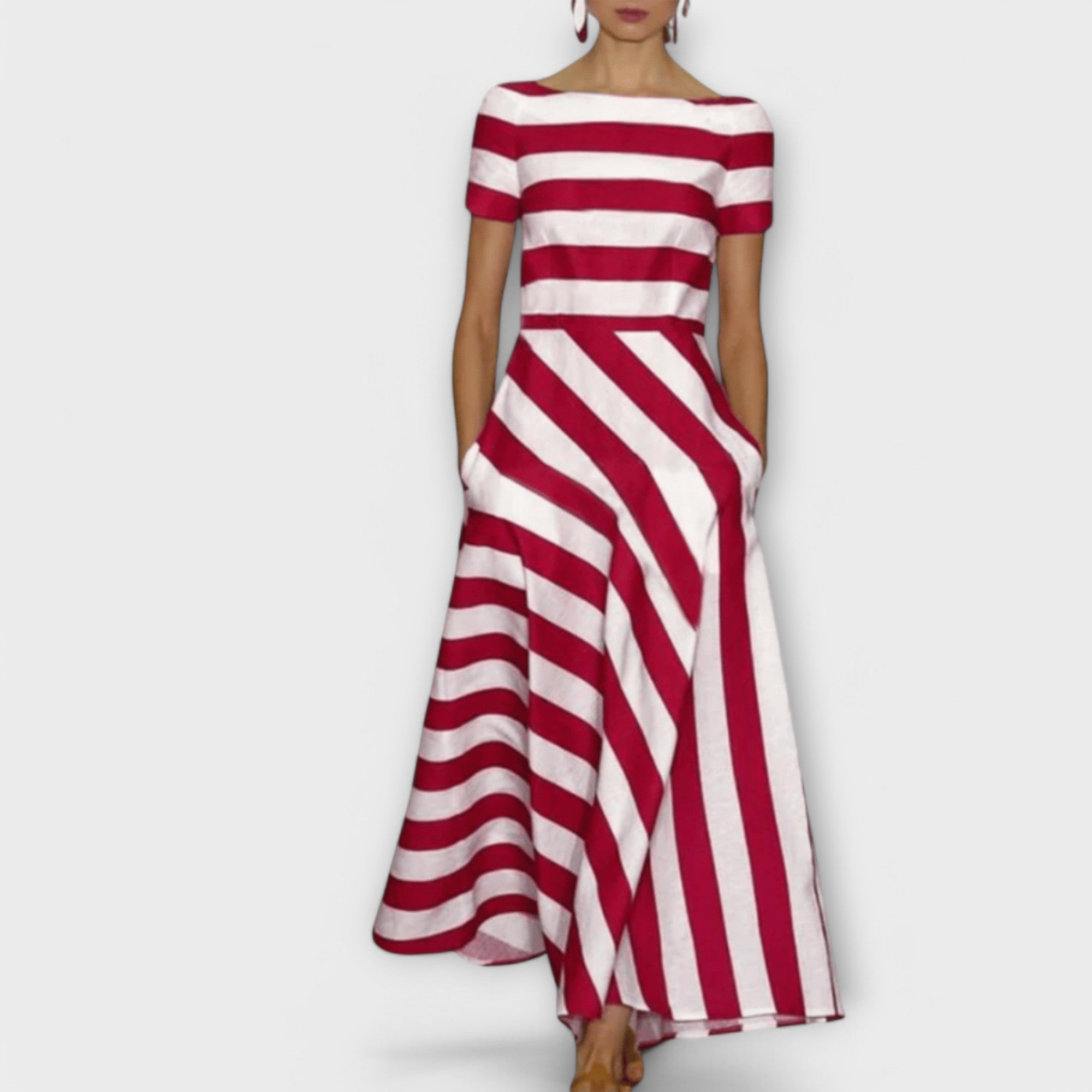 Janell - rochie maxi cu dungi