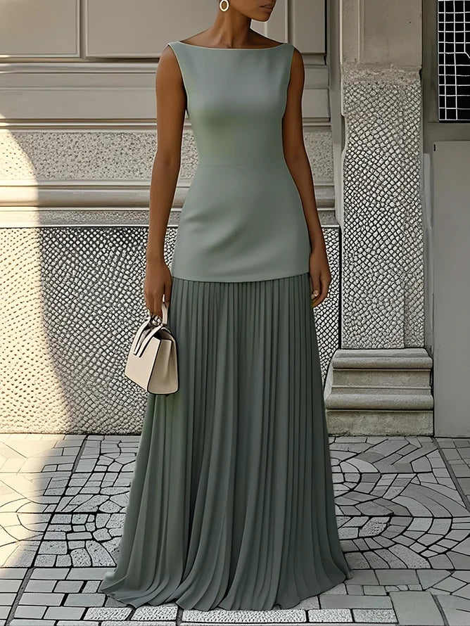 ELVIRA | Rochie lungă plisată de design