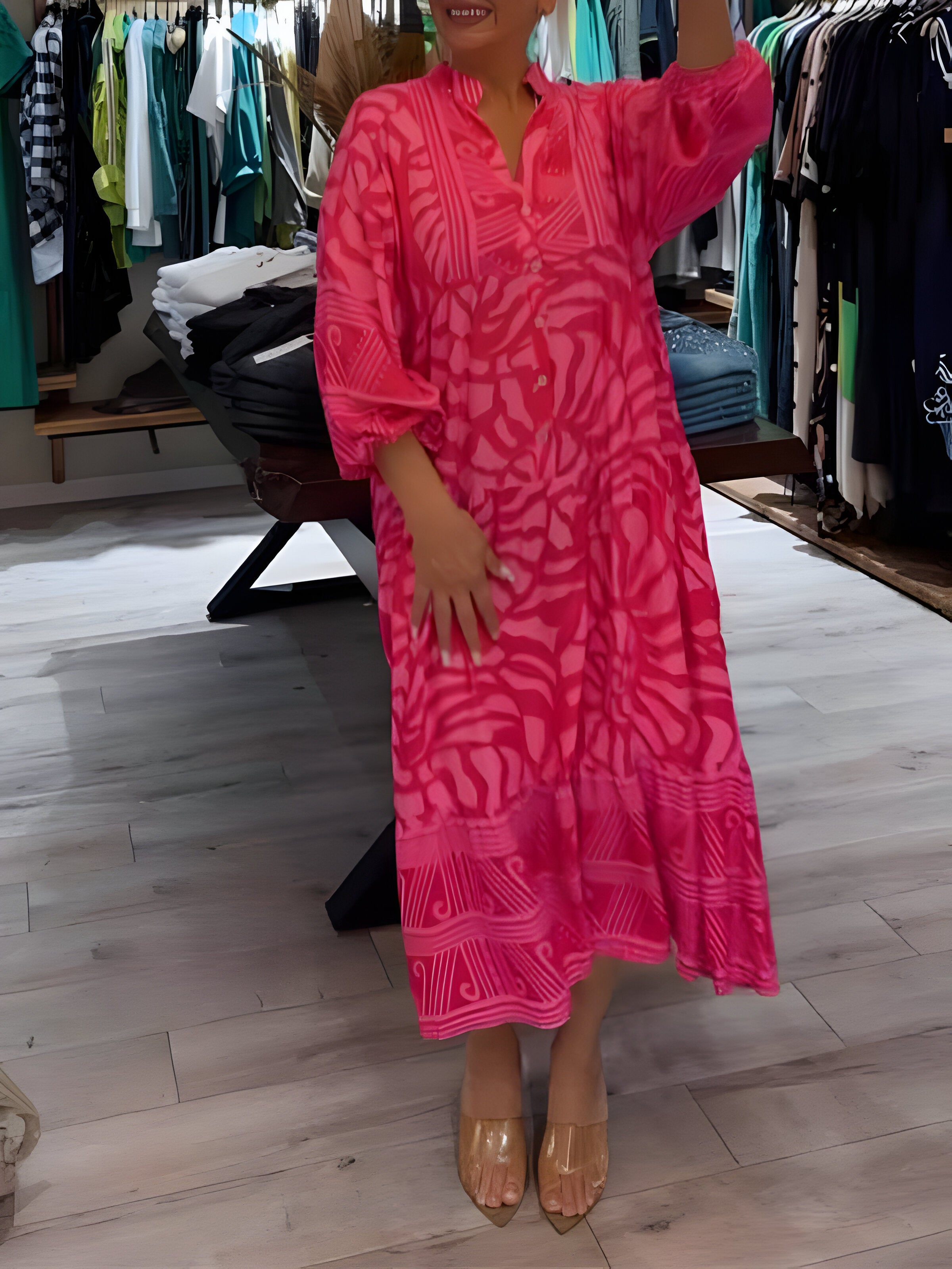 Inge™ | Rochie imprimată cu decolteu în V
