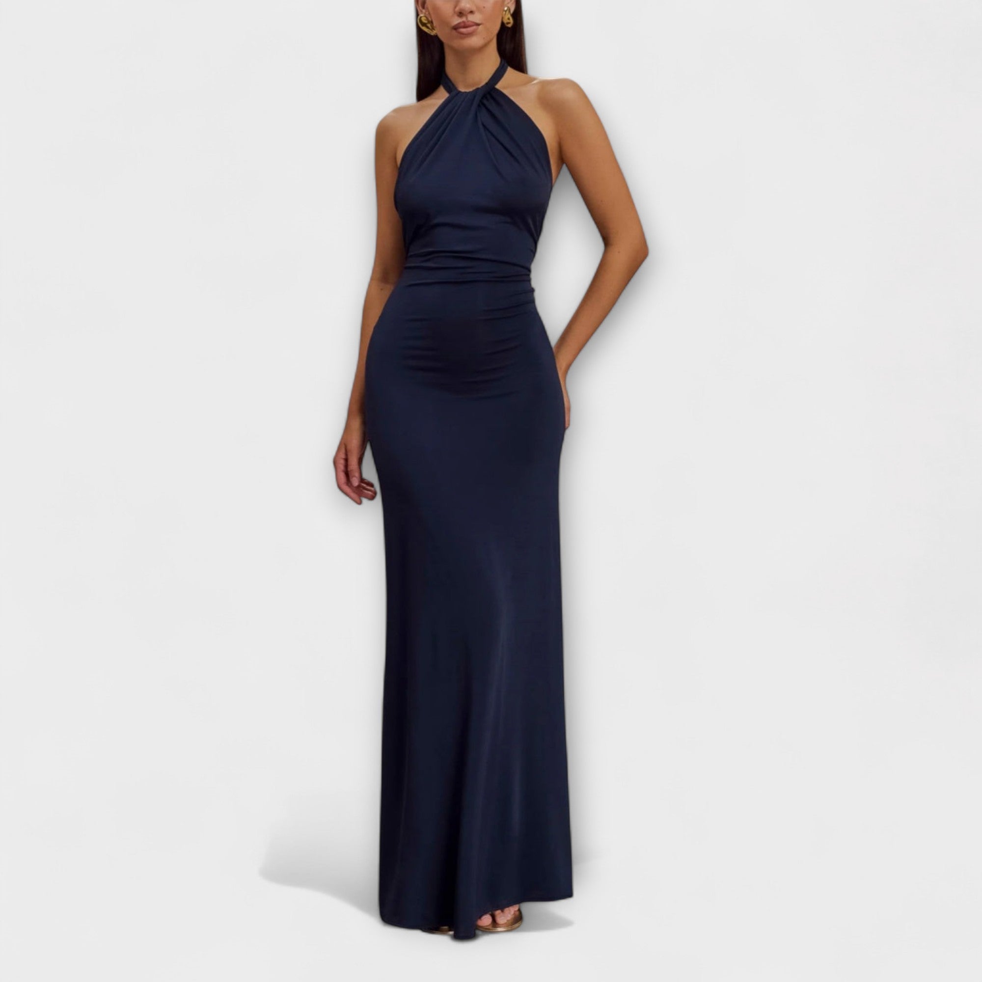 Laguna - Rochie Maxi Slinky cu Guler Halter