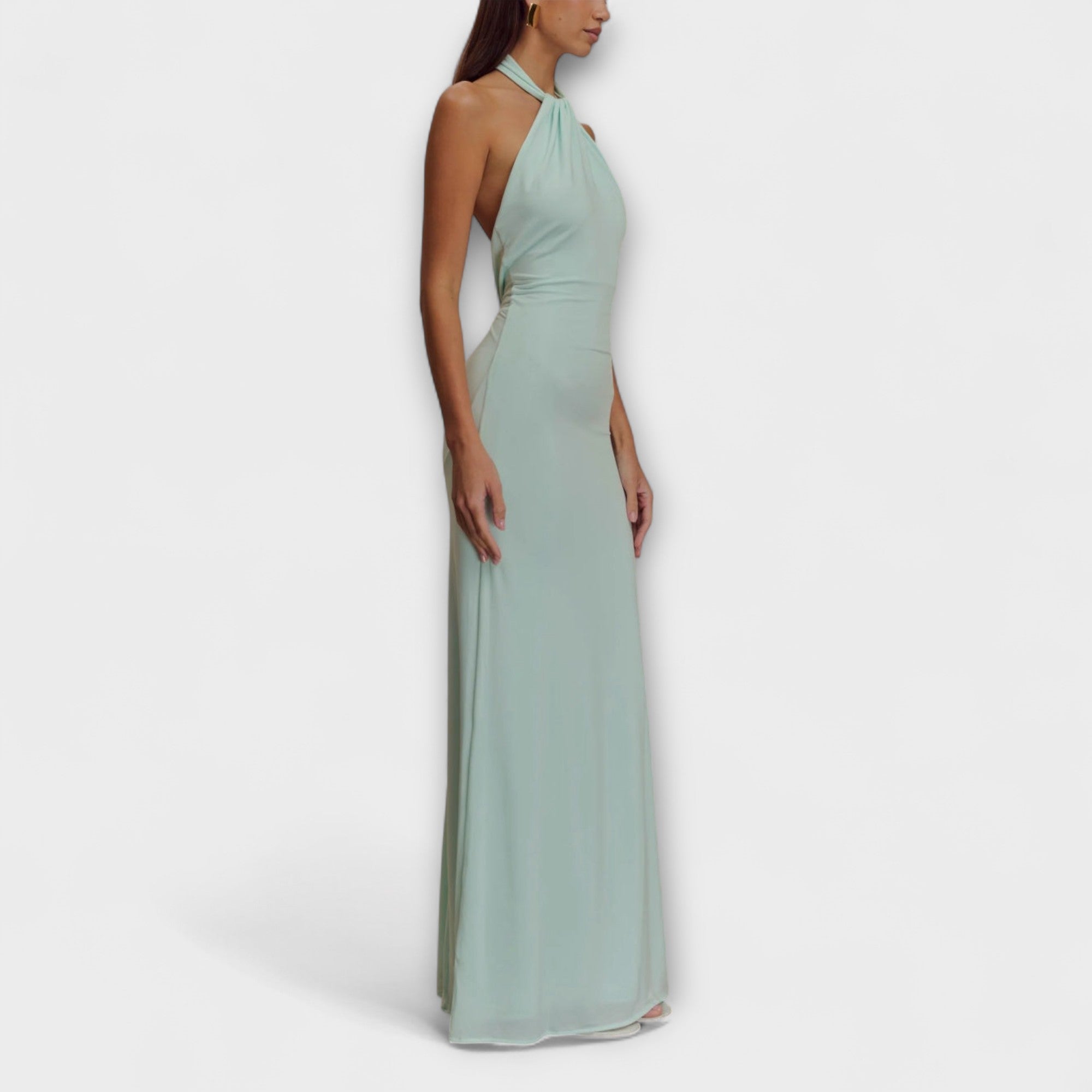 Laguna - Rochie Maxi Slinky cu Guler Halter