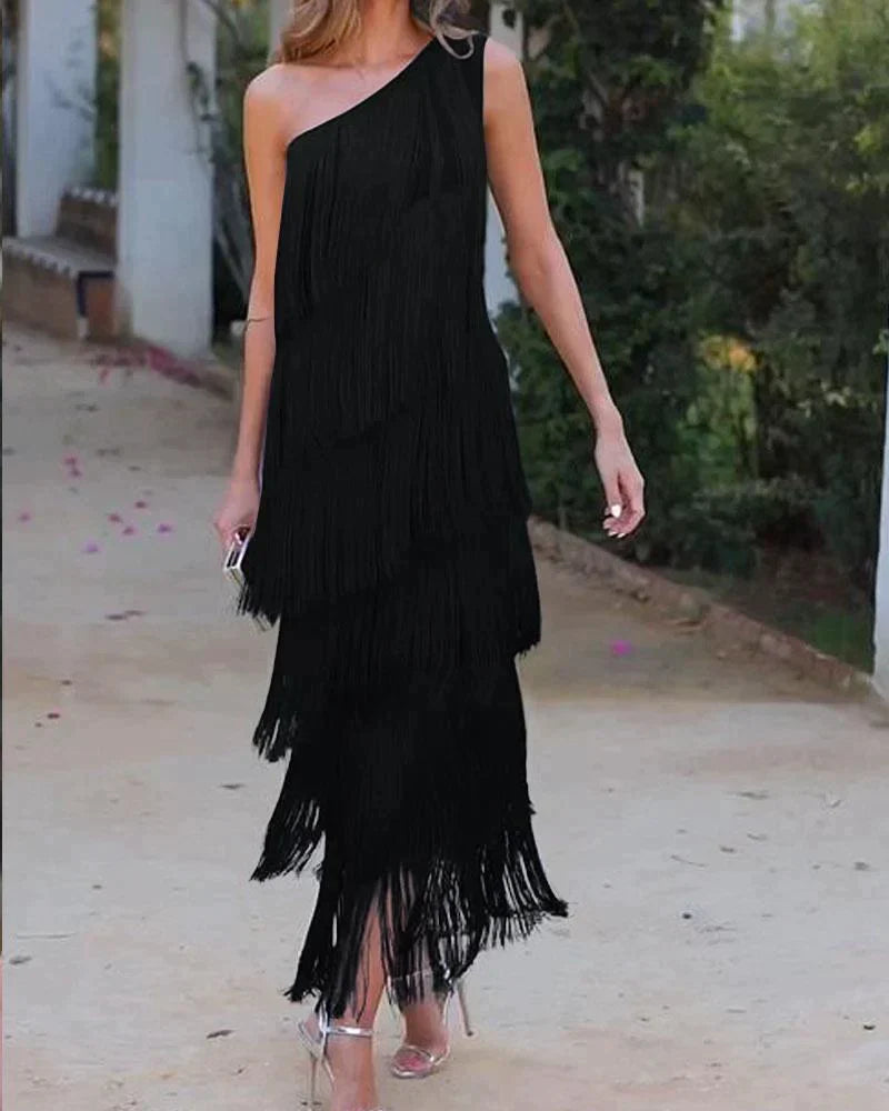 LAURA | ROCHIE LUNGĂ CU FRANJURI