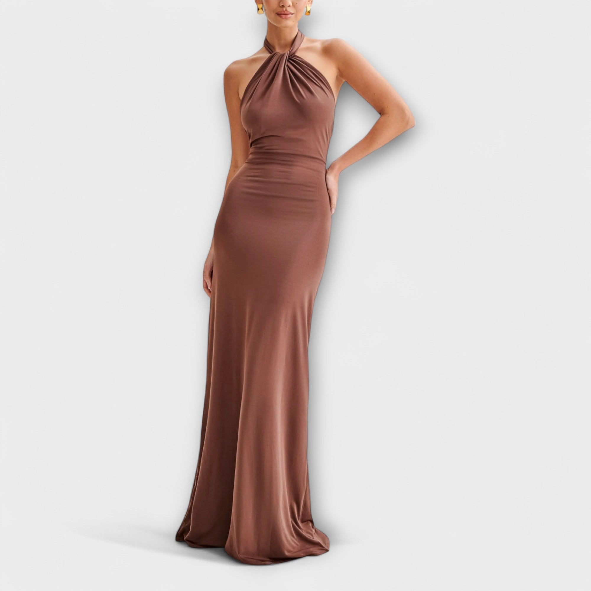 Laguna - Rochie Maxi Slinky cu Guler Halter