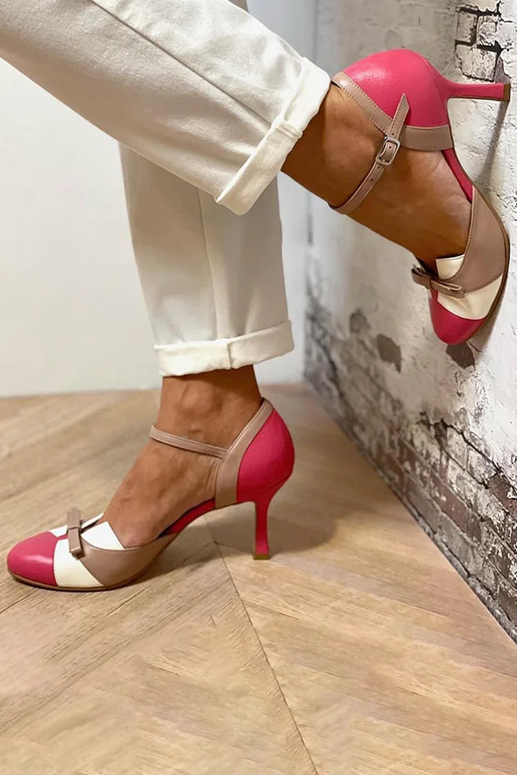 Sofia™ | Pantofi cu toc elegant și fundă decorativă