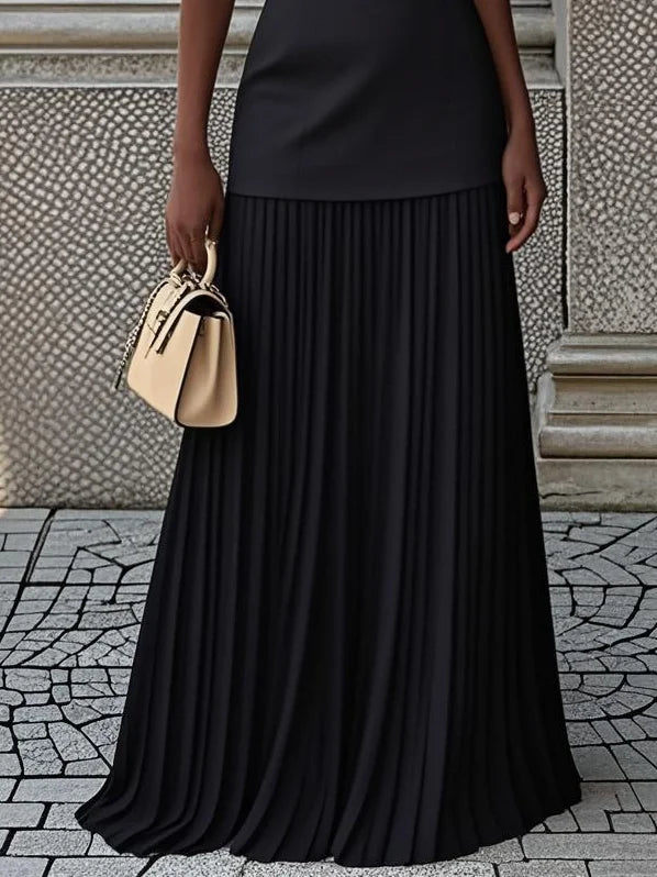ELVIRA | Rochie lungă plisată de design
