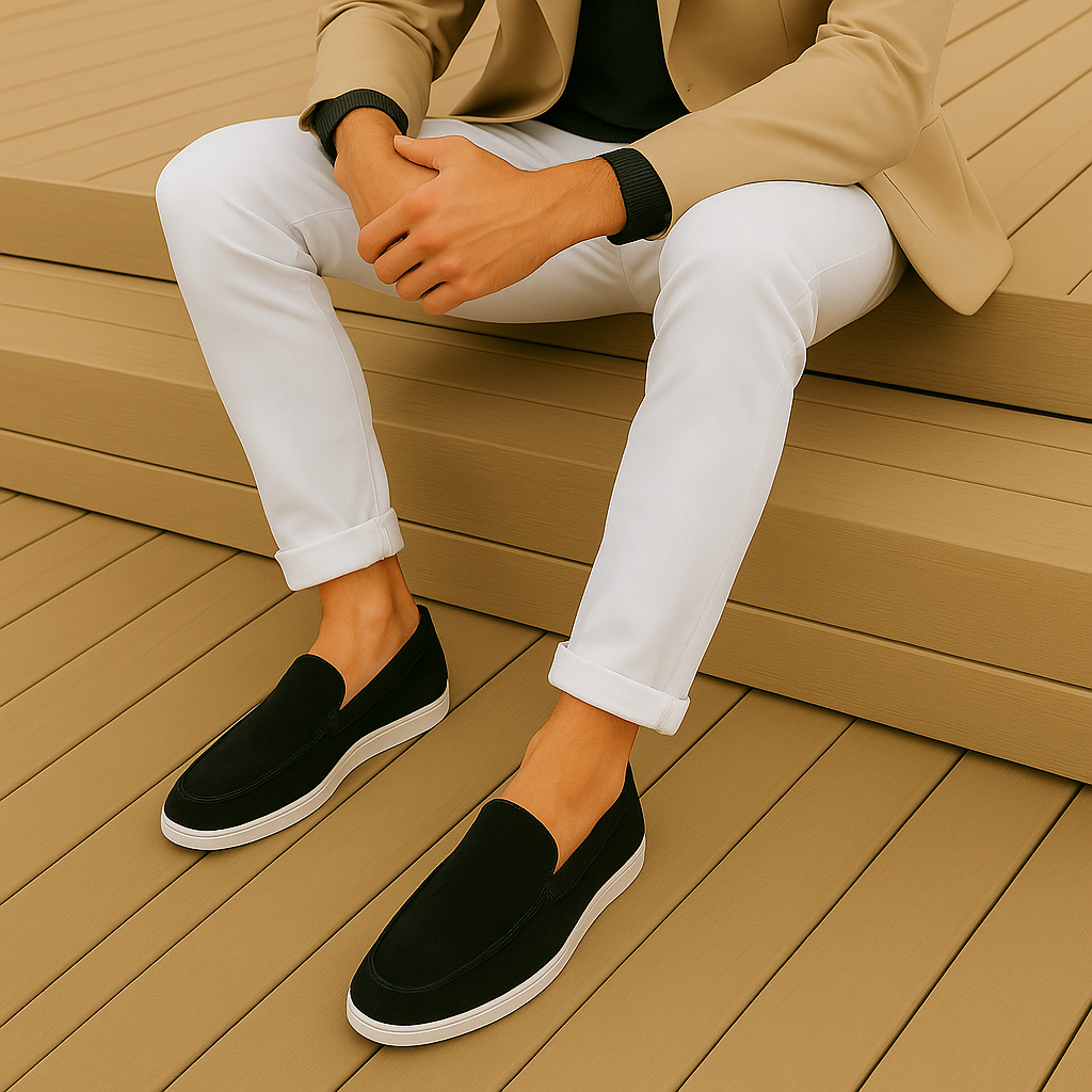 Mocasi eleganți din daim