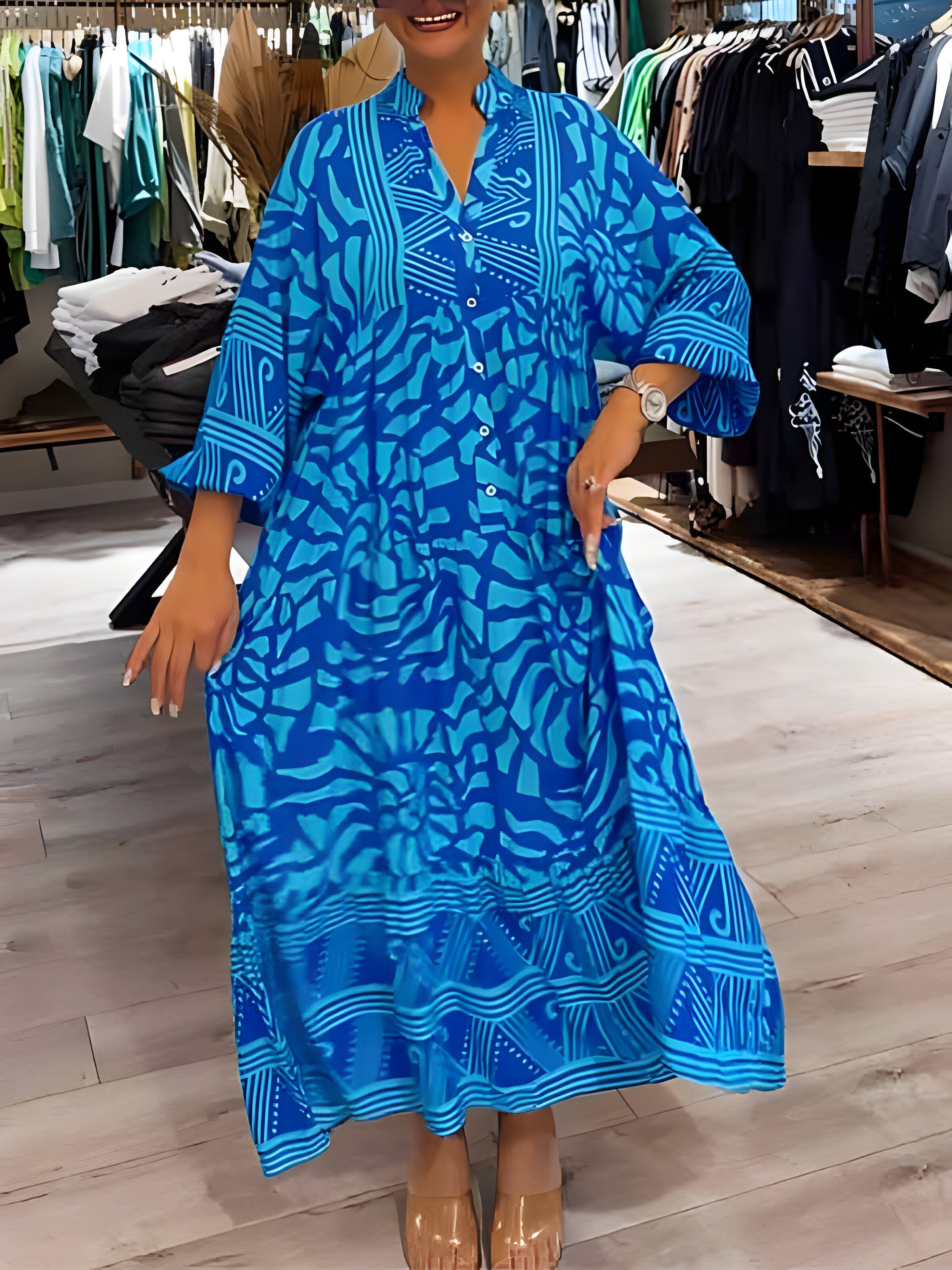 Inge™ | Rochie imprimată cu decolteu în V