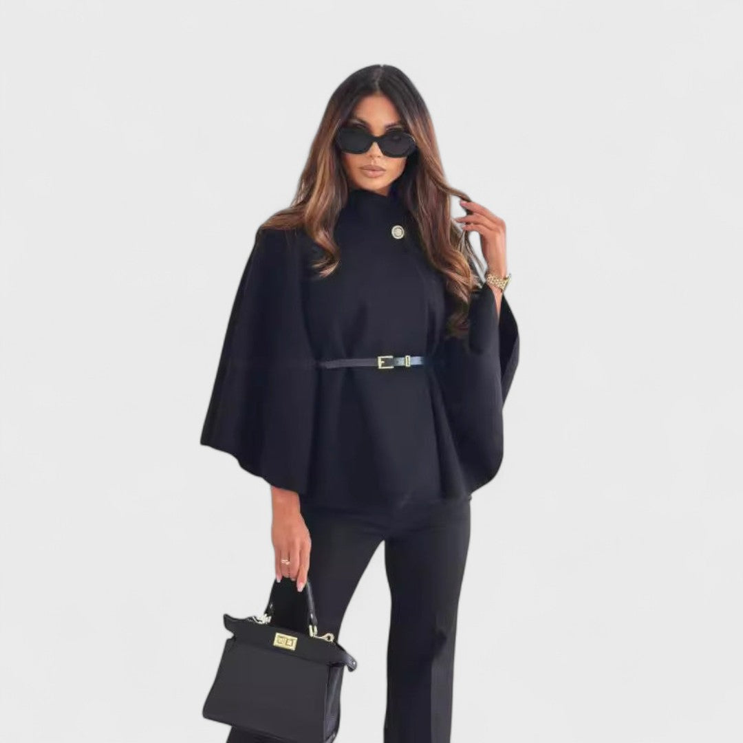 Lea - Jachetă elegantă cu mâneci tip fluture și curea