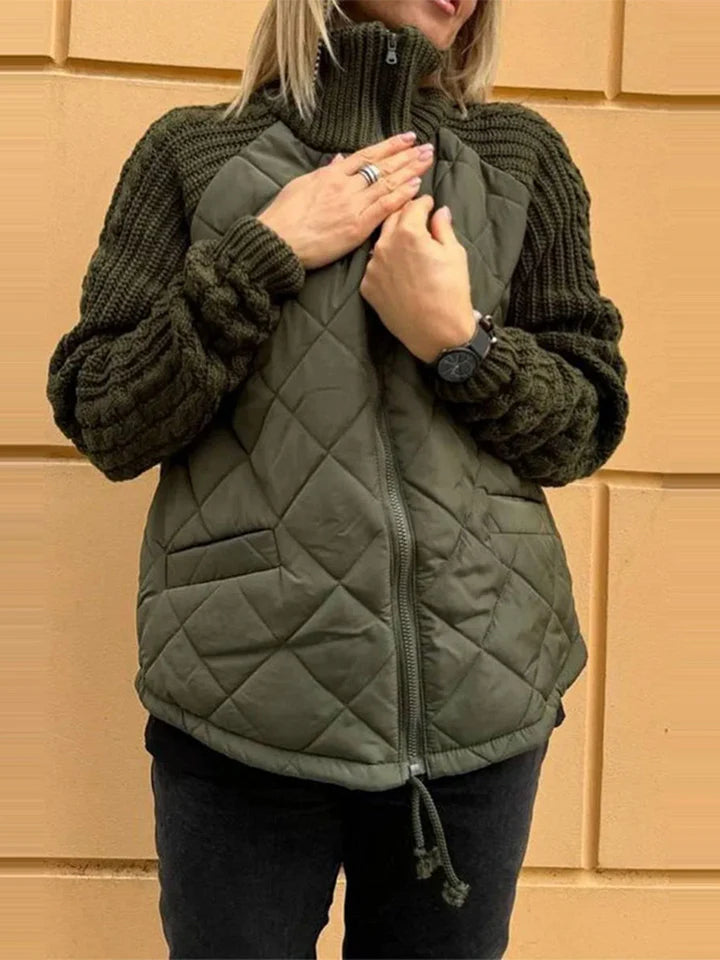 BELINA | Geacă casual patchwork cu fermoar
