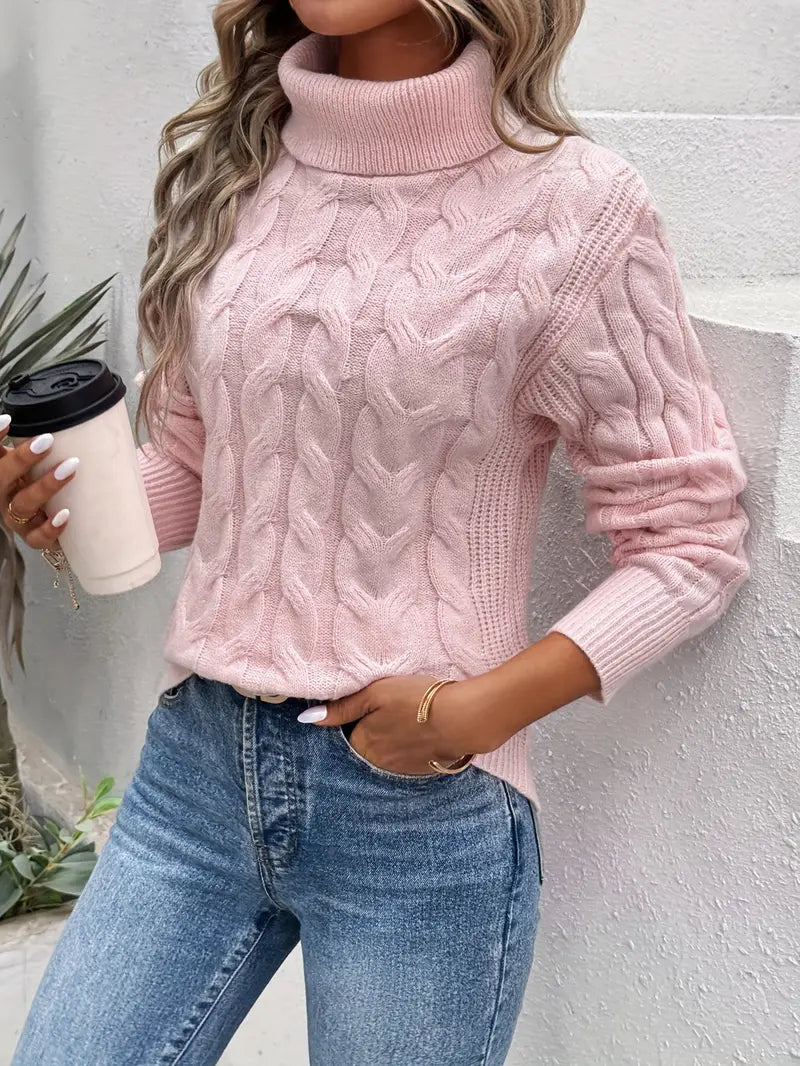 CRISTINA™ | PULOVER CU GULER ÎNALT ARTISANAL