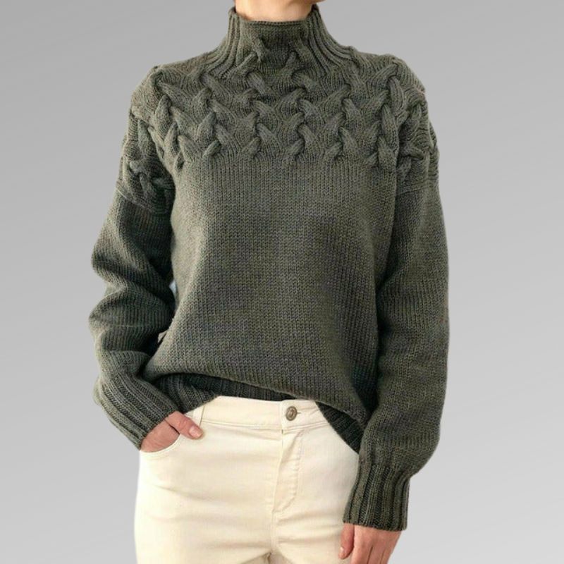 Pulover Davila Elegant & Cald cu Guler Înalt
