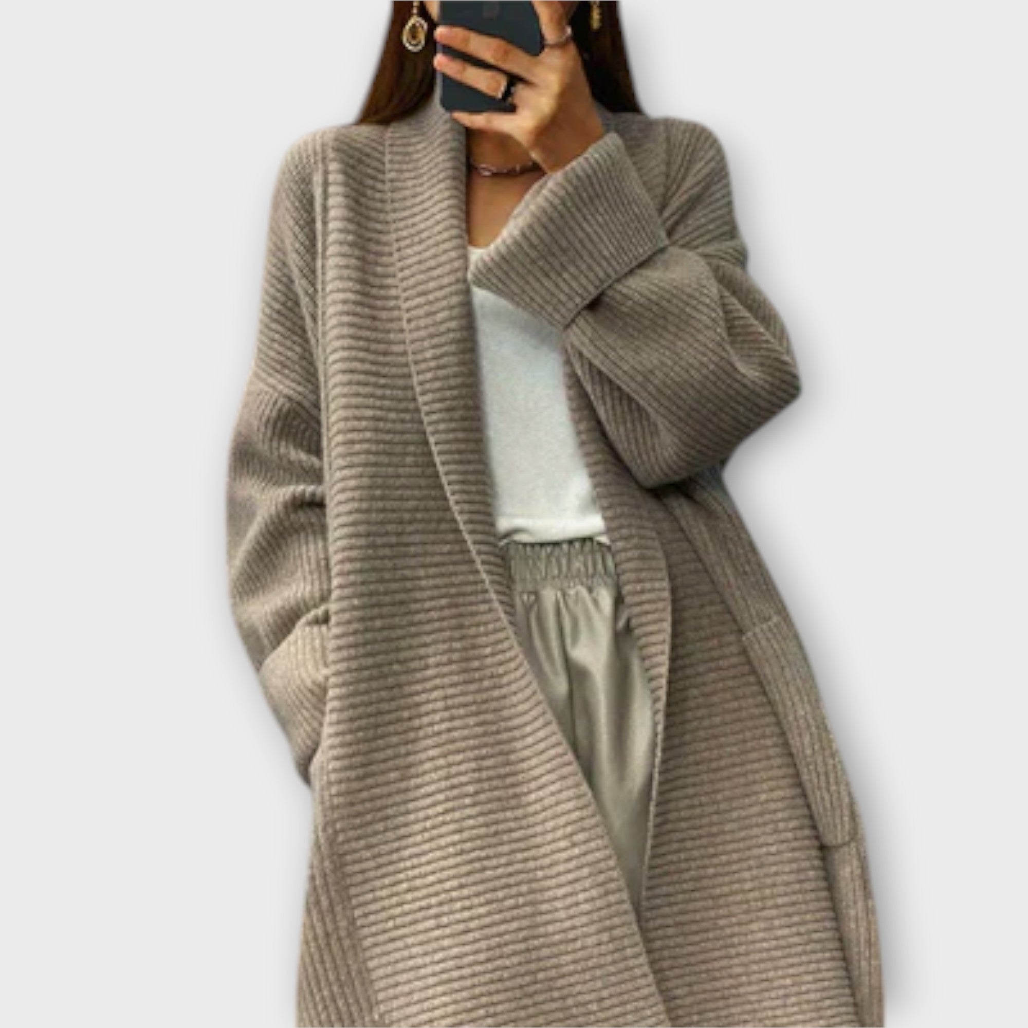 Euphemia - Cardigan Tricotat Lung
