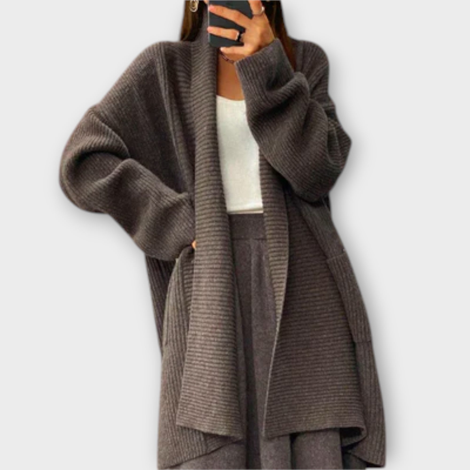 Euphemia - Cardigan Tricotat Lung