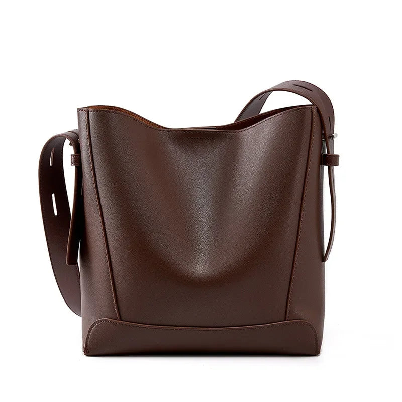 tine™ – geantă de umăr elegantă, de culoare bej, cu mânere inspirate de curea