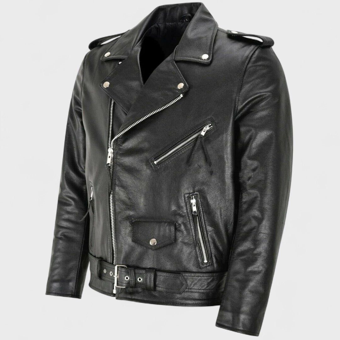 Austin - Jachetă din Piele Biker Clasică