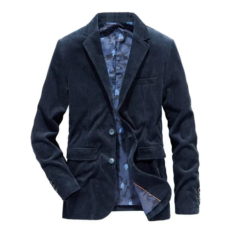 Jean - Eleganță atemporală: Jachetă din catifea pentru bărbați, ideală pentru primăvară și toamnă. Stil casual și ajustat, perfectă pentru afaceri sau ieșiri.