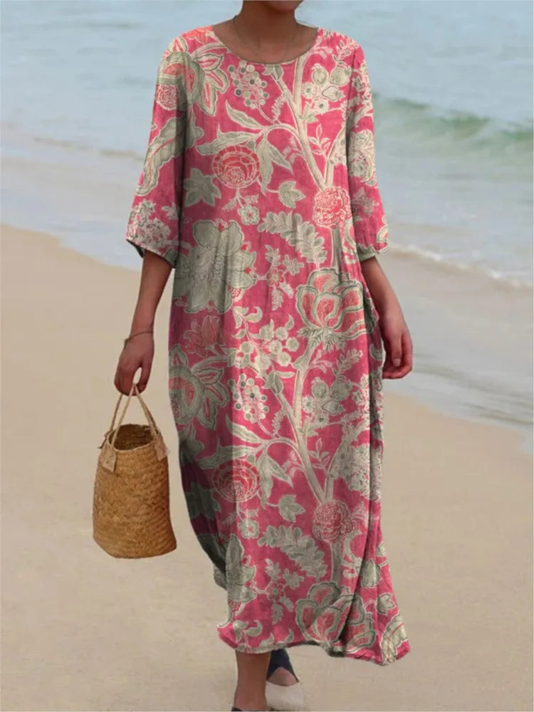 Sofia – Rochie cu Flori și Lux Vintage