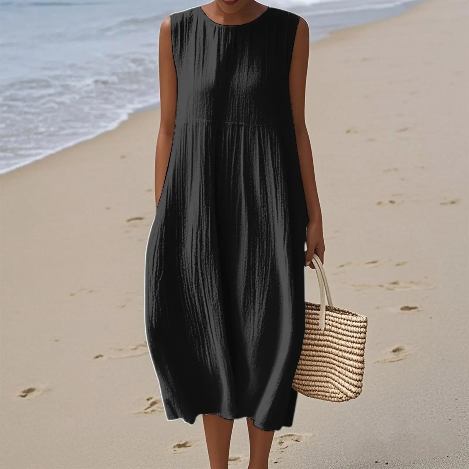 Sienna | Rochie Midi Fără Mâneci pentru un Stil Estival Fără Efort