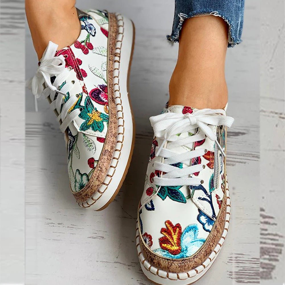 Oluchi™ Adidași Ortopedici cu Fermuar Flori