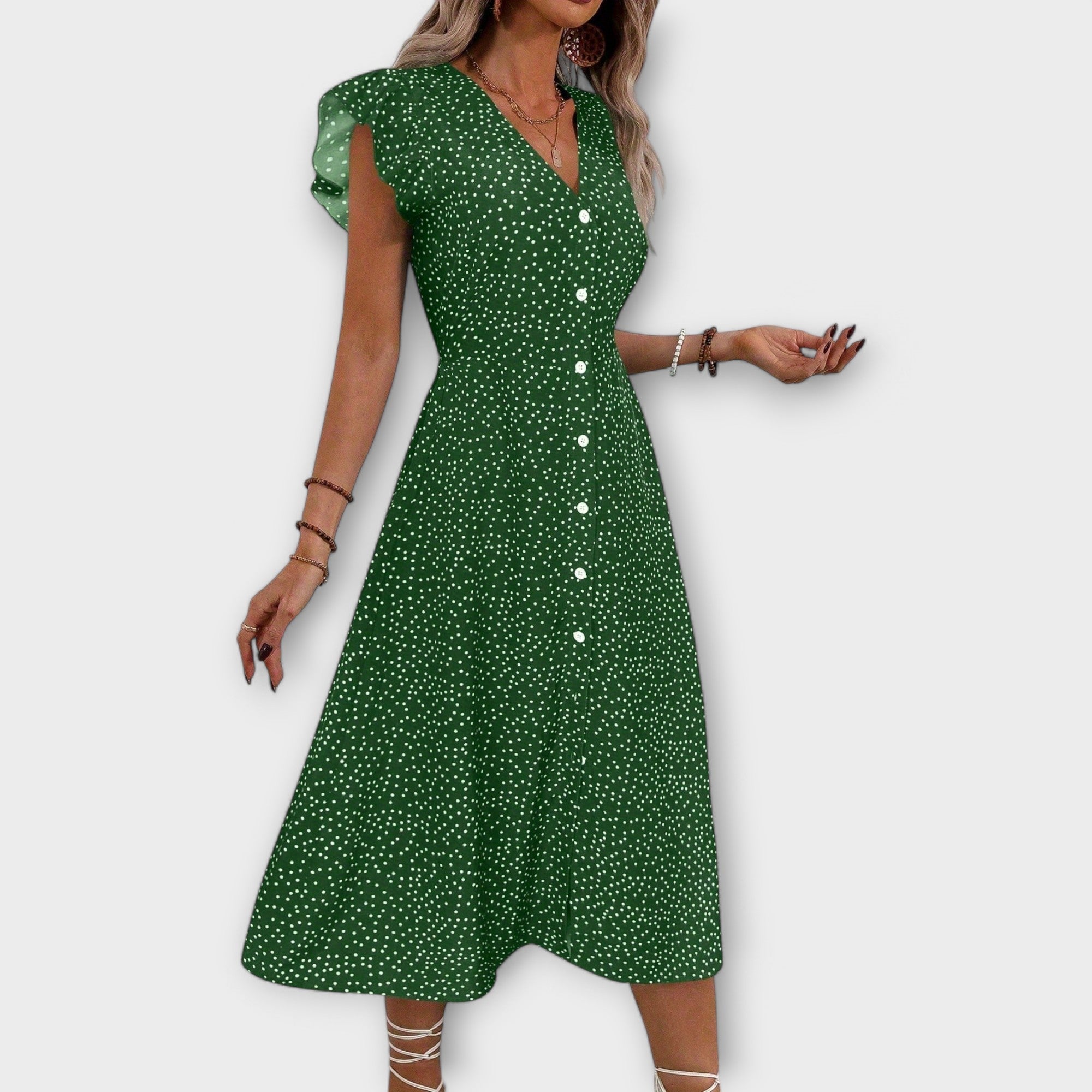 Rochie midi elegantă cu buline