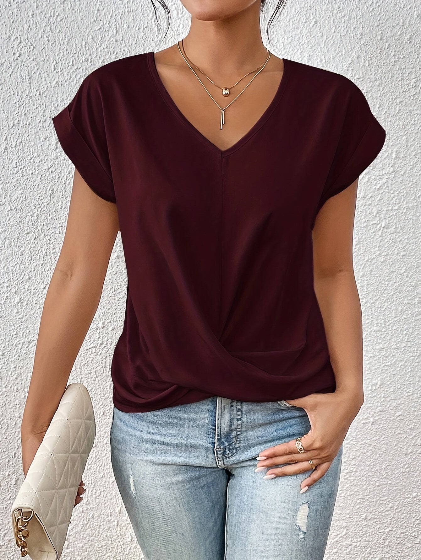 Cleo™ | Tricou casual cu decolteu în formă de inimă (1+1 Gratuit)
