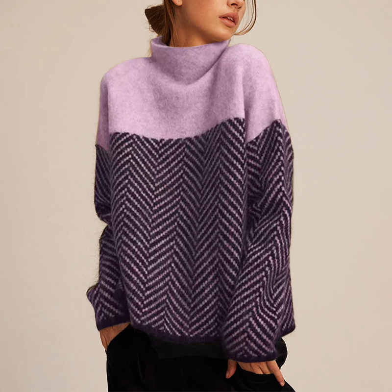 ADELIE | Pulover Premium cu guler înalt din tricot elegant