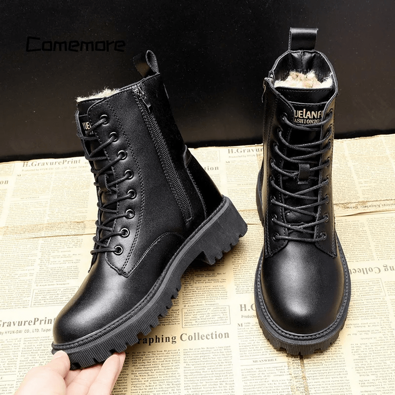 Julia™ | Botine Elegante din Piele Neagră