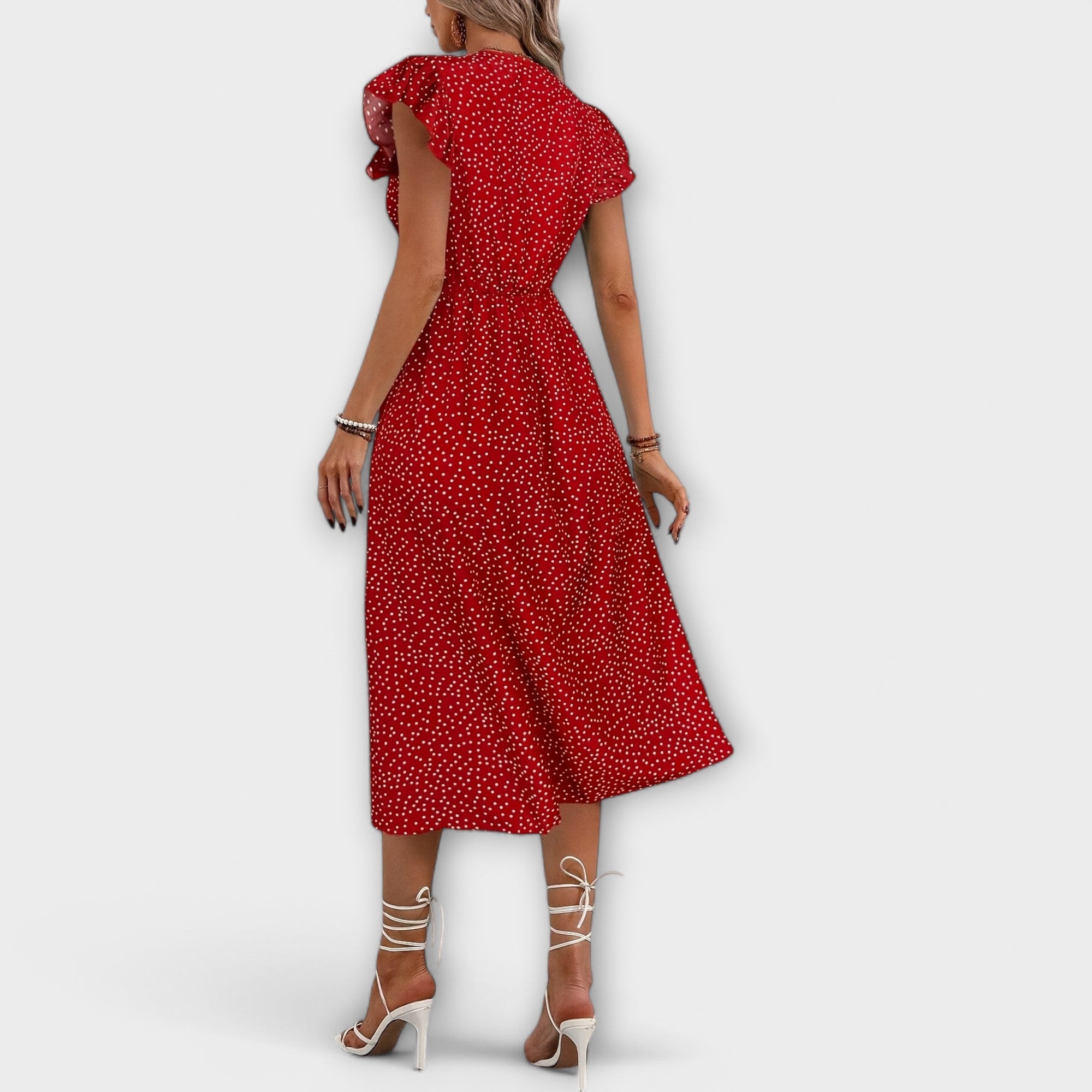 Rochie midi elegantă cu buline