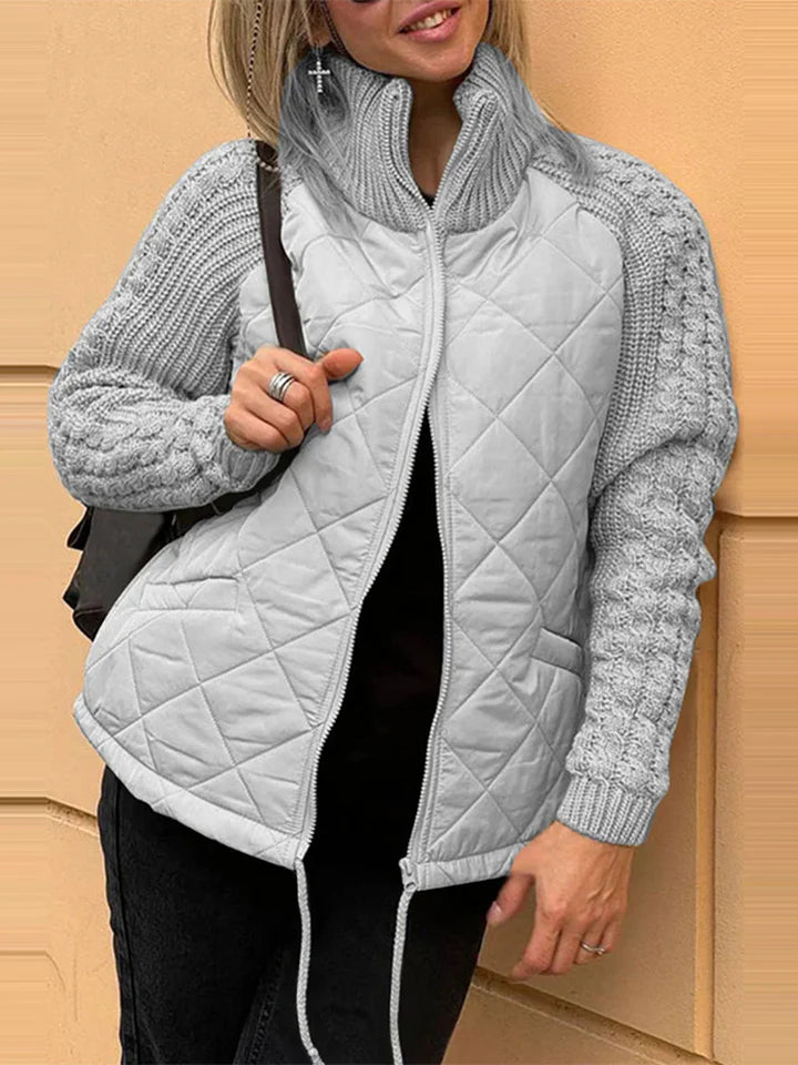 BELINA | Geacă casual patchwork cu fermoar