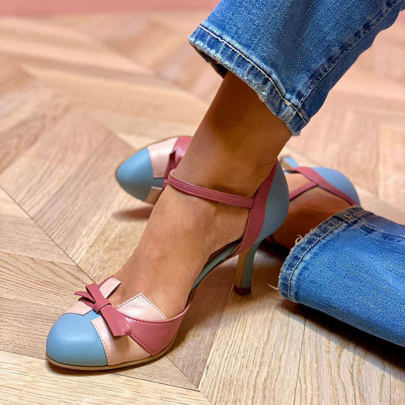Bellarosa | Sandale colorate cu noduri și curele, cu vârf rotund