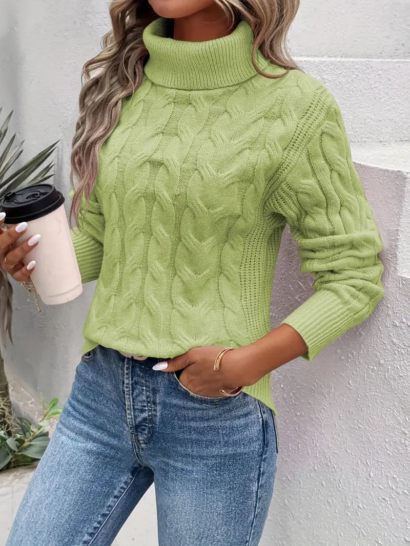 CRISTINA™ | PULOVER CU GULER ÎNALT ARTISANAL
