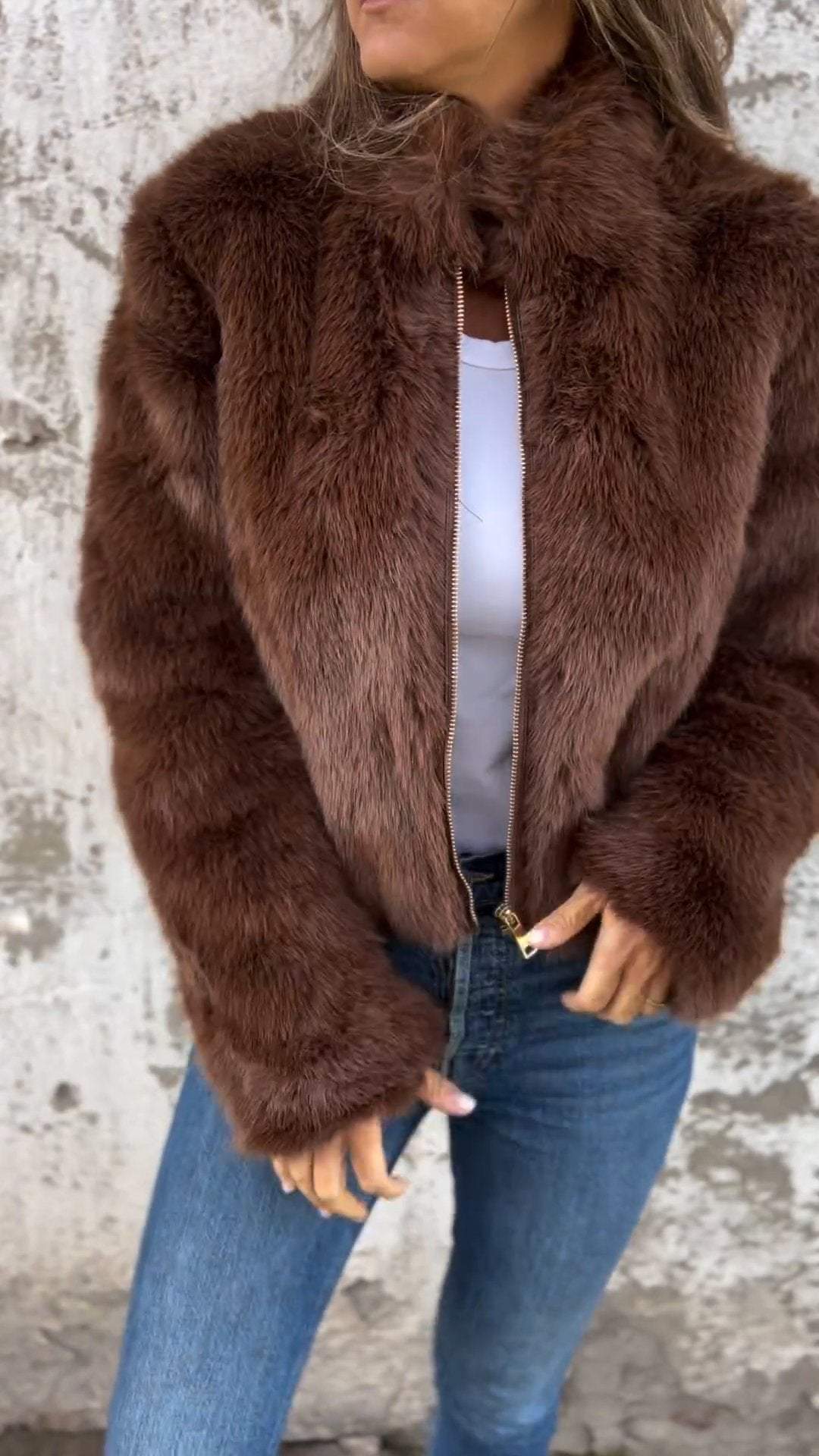 Sara™ | Palton din blană de lux