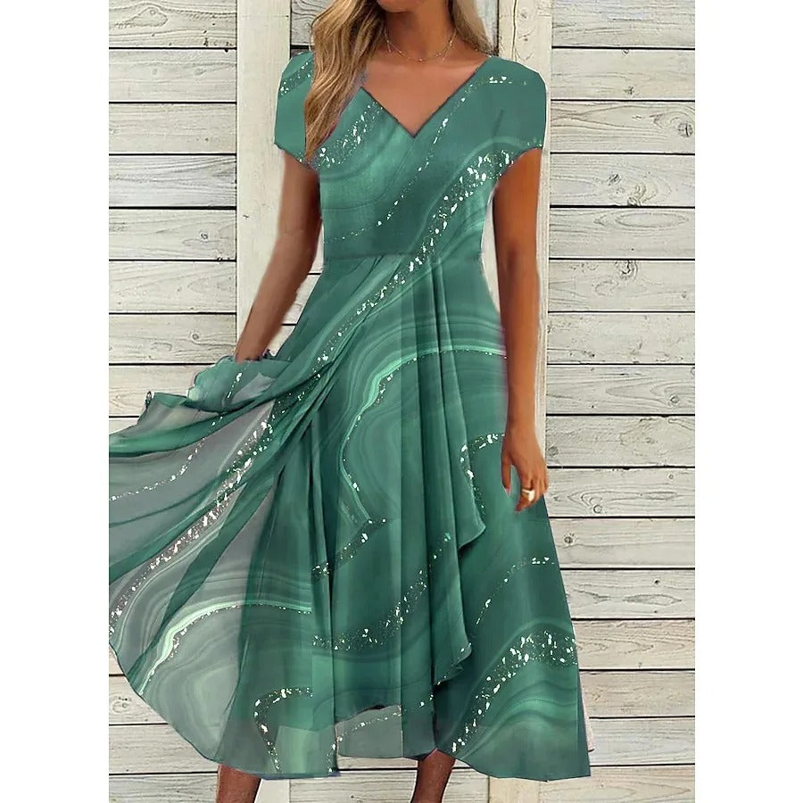Naomi | Rochie Midi cu Decolteu în V