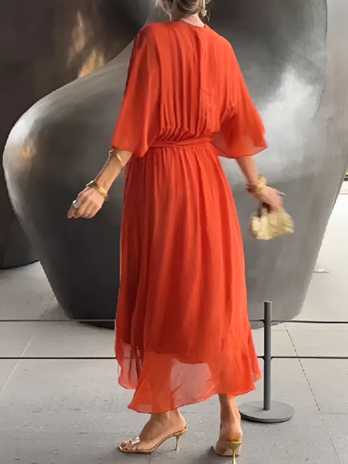 Monica™ | Rochie Chiffon cu decolteu în V