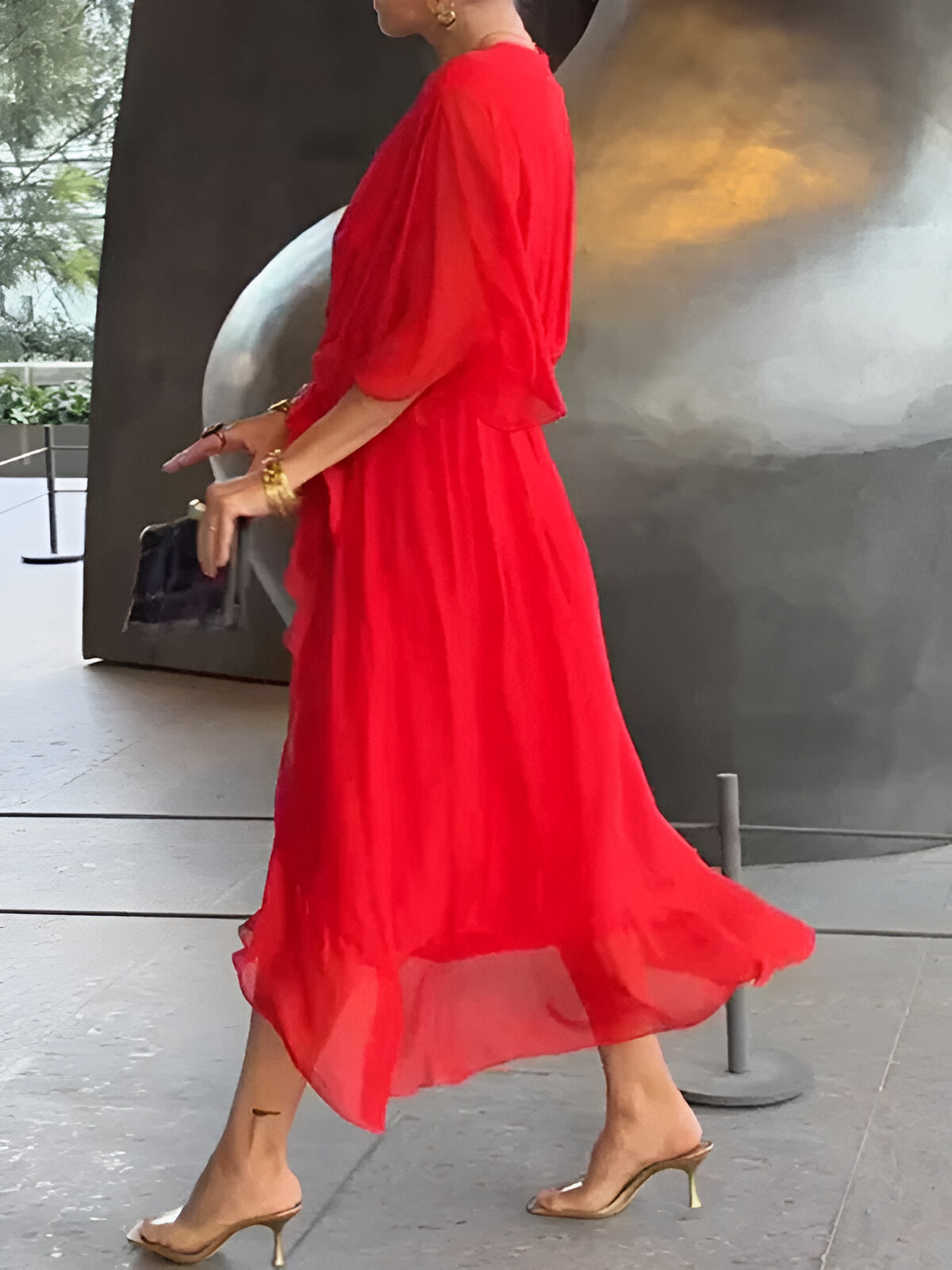 Monica™ | Rochie Chiffon cu decolteu în V