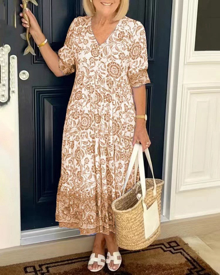 Keisha | Rochie Florală cu Decolteu în V Elegant
