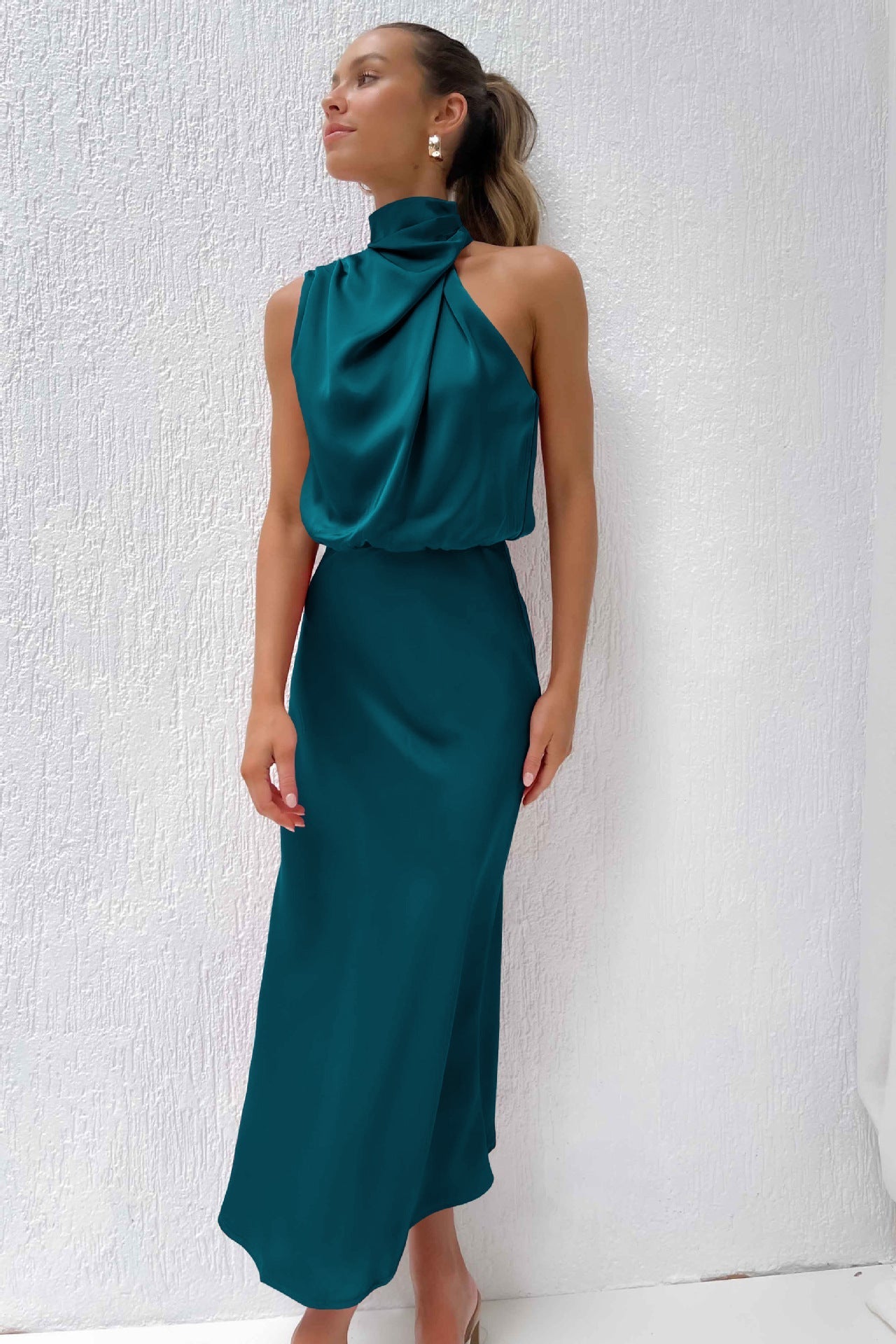 VELETA | ROCHIE LUNGĂ DIN SATEN