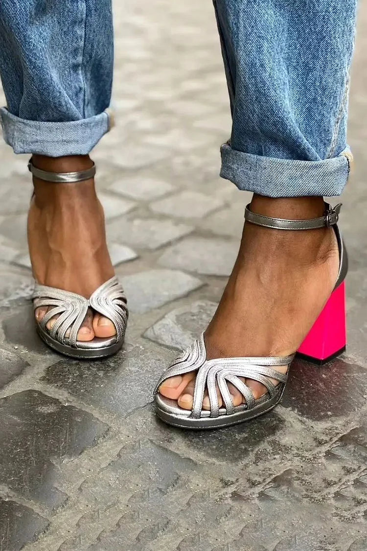 Adèle™ | Pantofi Eleganți cu Toc Bicolor
