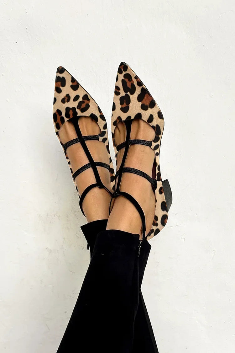 SERENA | BALERINE ANIMALIER CU CINTURINI