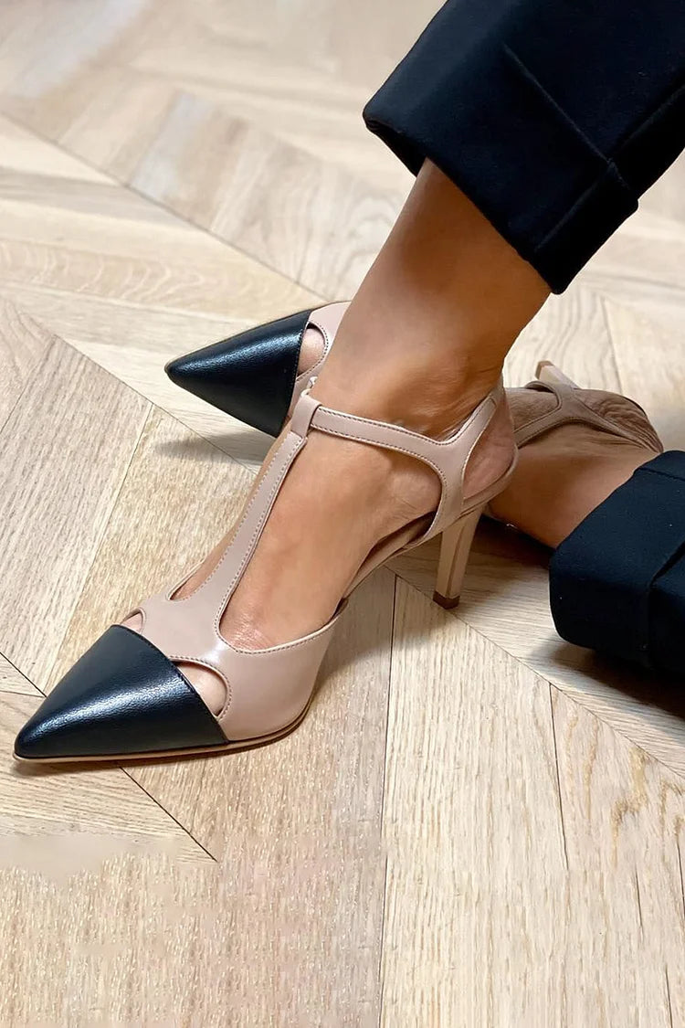 Evrardine | Pantofi cu toc bicolori