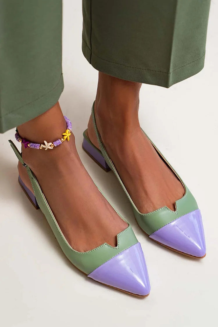 Estelle™ | Pantofi cu toc din piele colorată cu finisaj lucios