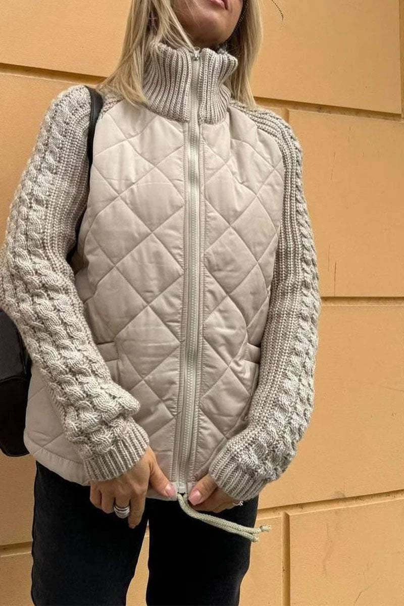 BELINA | Geacă casual patchwork cu fermoar