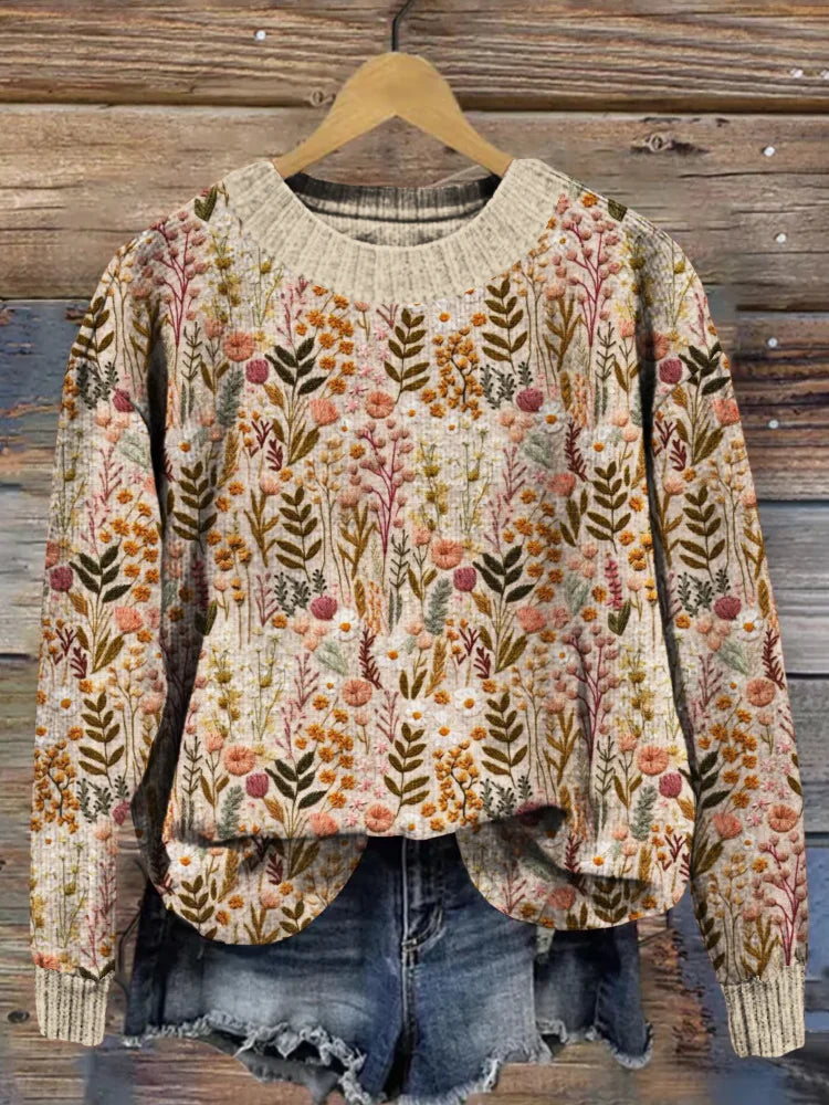 Floréane - Pulover Elegant cu Flori