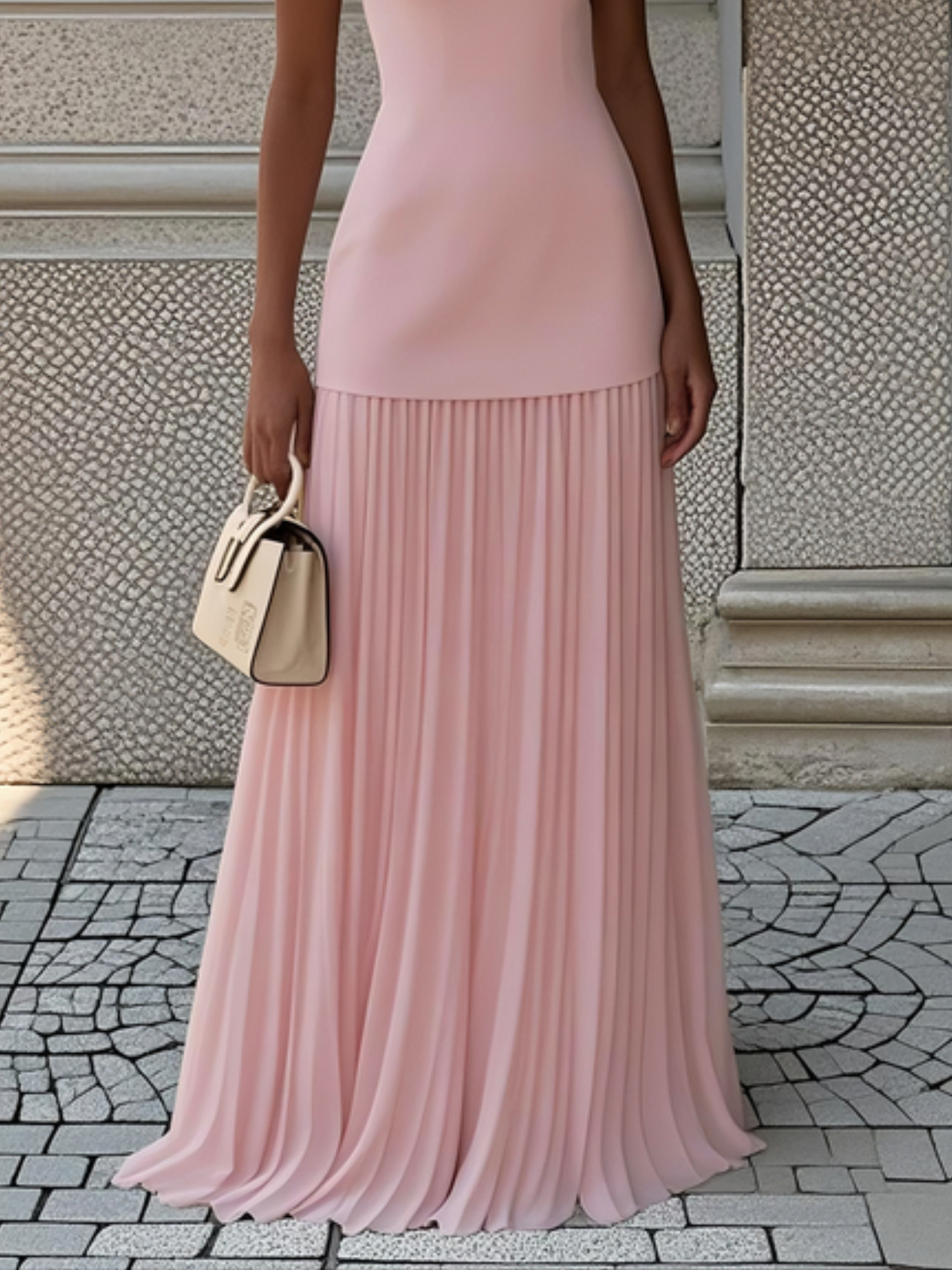 ELVIRA | Rochie lungă plisată de design