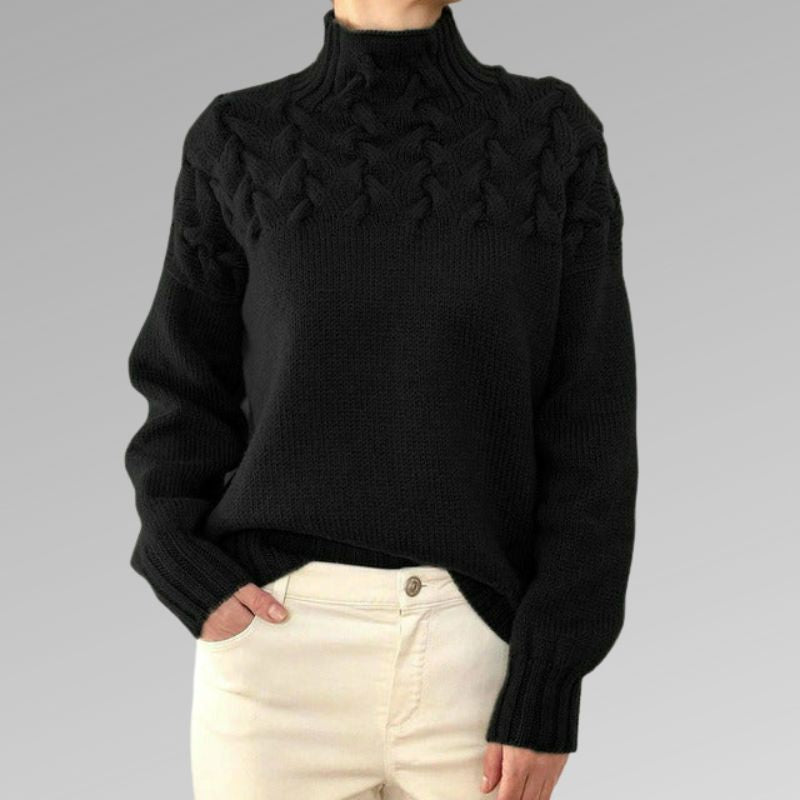 Pulover Davila Elegant & Cald cu Guler Înalt