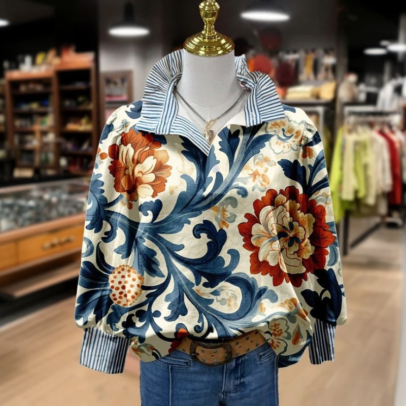 Bluză Vintage cu Imprimare Florală