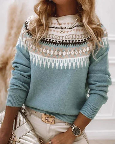 Lena™ - Pulover din bumbac cu design jacquard